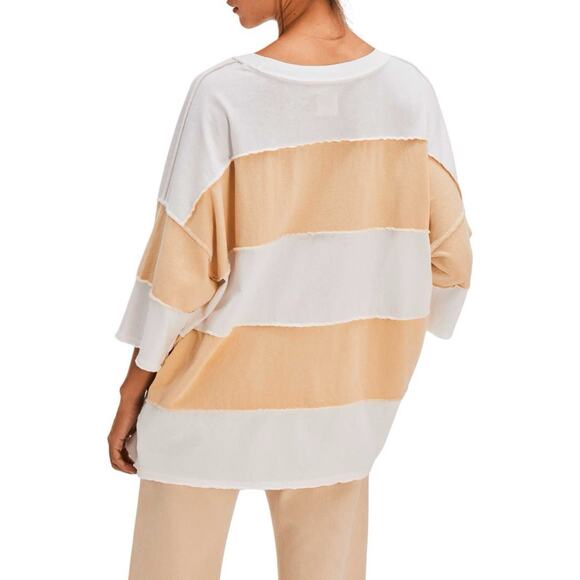NWT Free People We The Free Maddie Ivory Combo Oversized T-Shirt - Picture 2 of 8